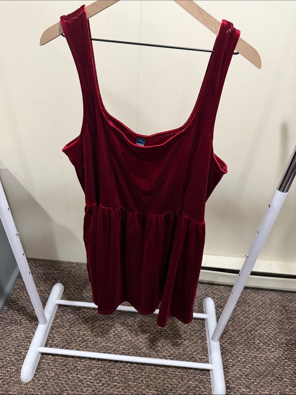 Old Navy Velvet Mini Dress in Wine Red
